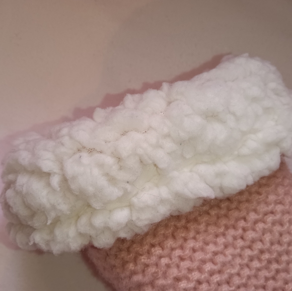 MUK LUKS | SHEA INFUSED Sherpa Dusty Pink Knit Slipper Size Womens L-XL 8.5-11 - Picture 7 of 8